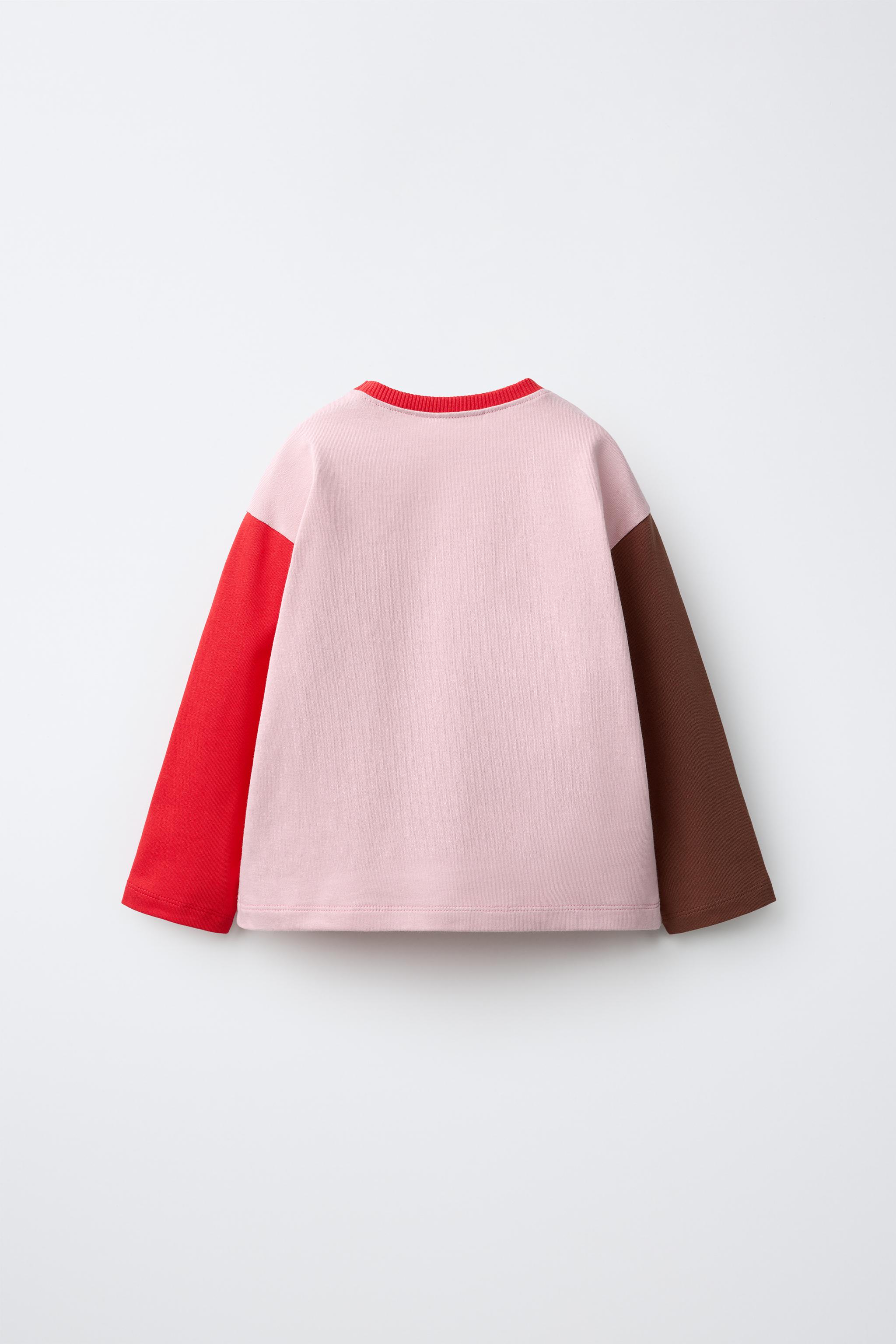 COLOR-BLOCK HEART T-SHIRT — Mid-pink