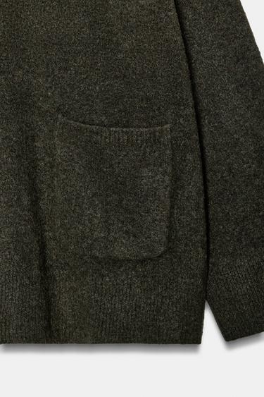 SOFT-TOUCH KNIT POLO JUMPER - Green marl by Zara - Image 7