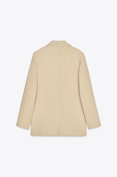 BLAZER AVEC LIN UN BOUTON - Marron clair de Zara - Image 7