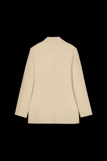 BLAZER MIT LEINENANTEIL MIT EINEM KNOPF - Hellbraun von Zara