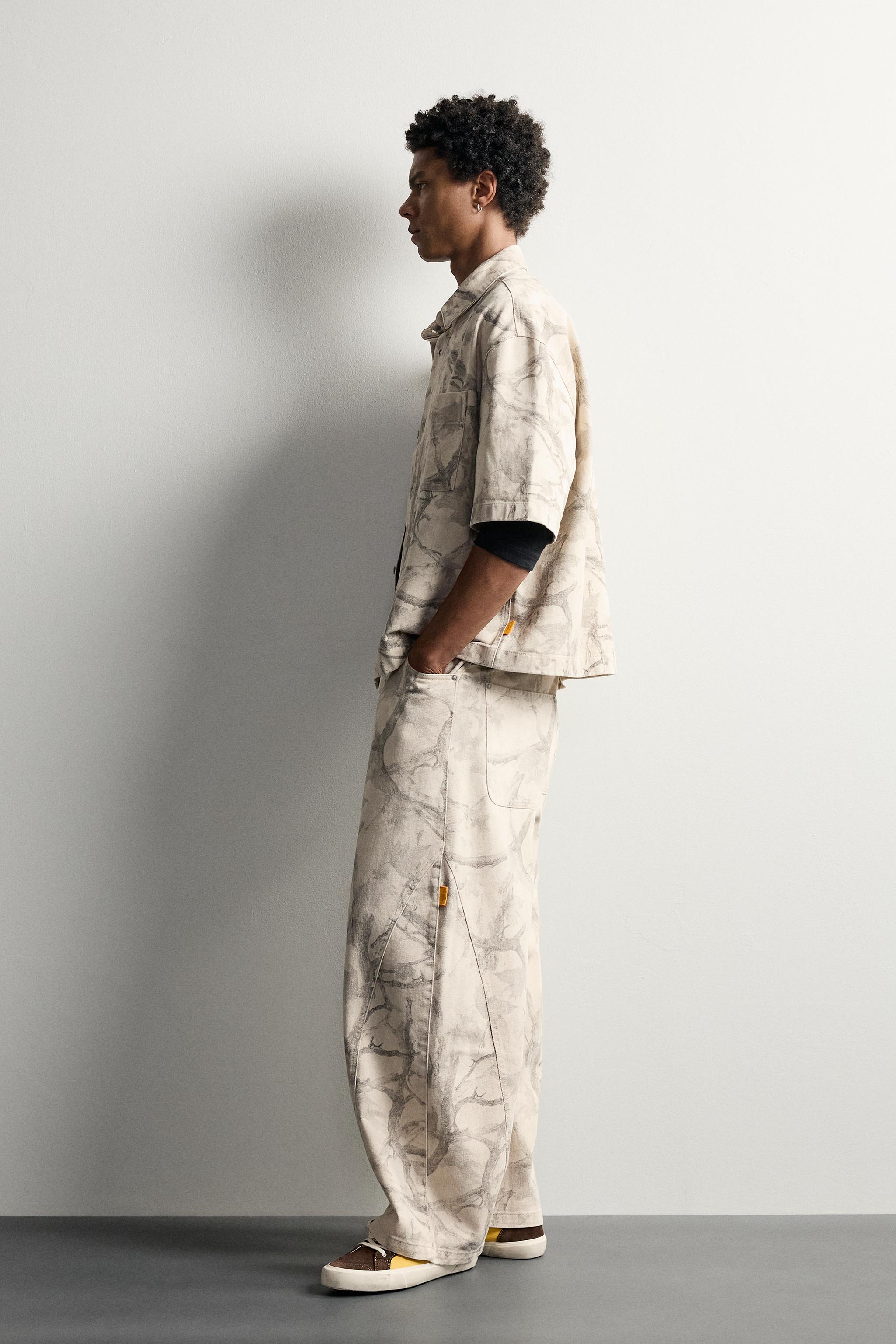 ABSTRACT PRINT BALLOON FIT PANTS