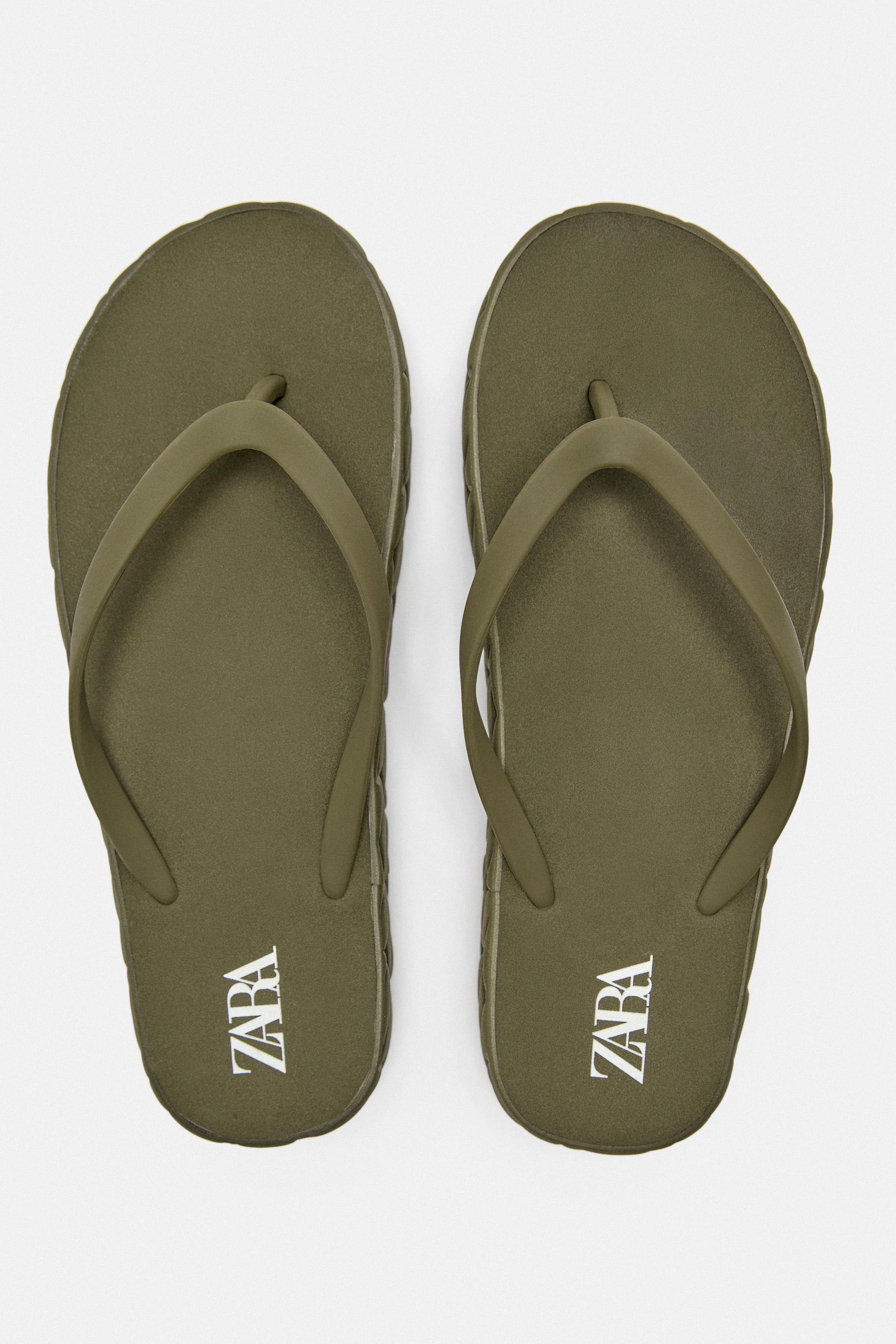flat rubberised sandals zara