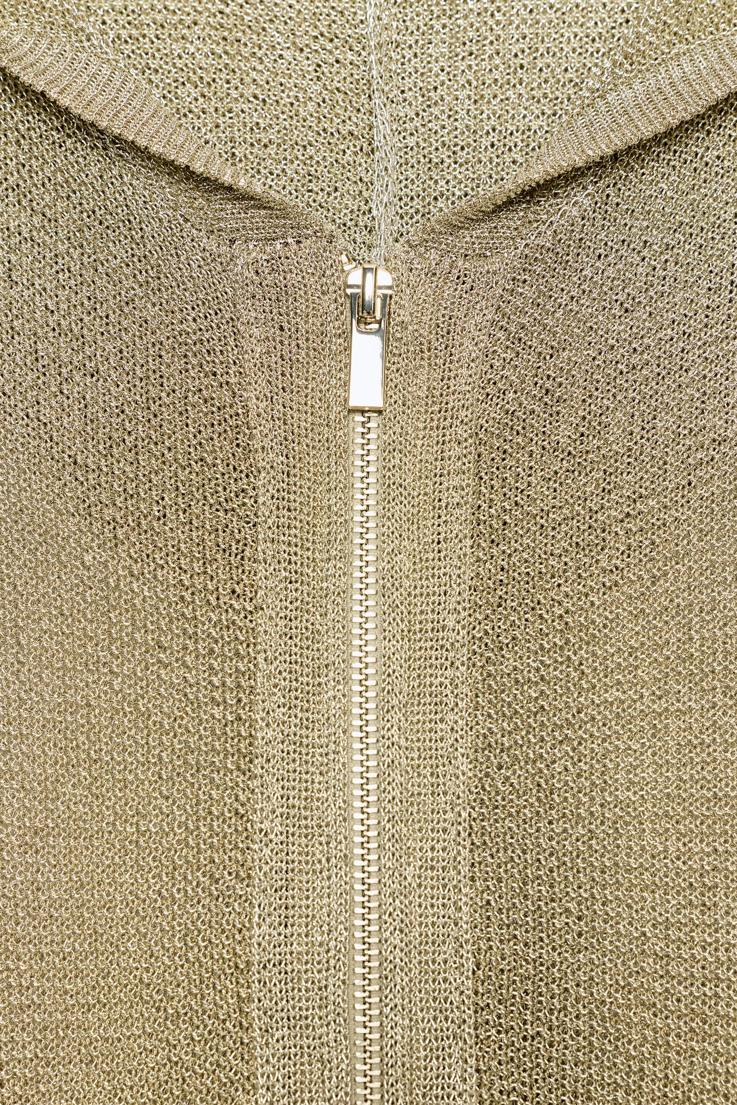 Женское худи Zara Metallic Yarn Knit, цвет: Золотой — фото 7