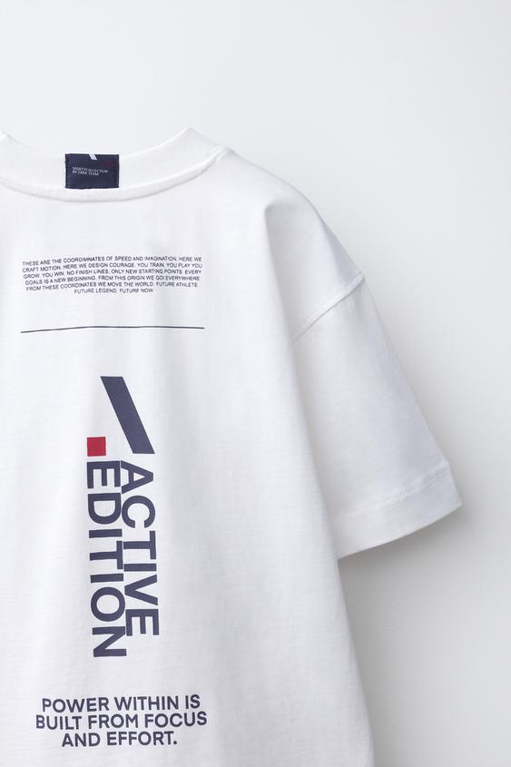 T-SHIRT SPORT LOGO - Blanc de Zara - Image 3