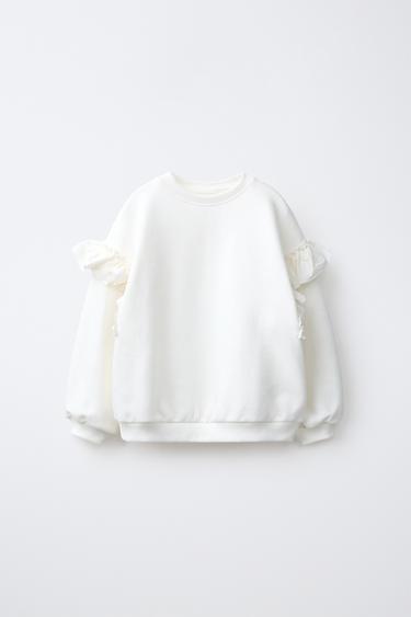 SUDADERA APLIQUE VOLANTES - Crudo de Zara - Imagen 0