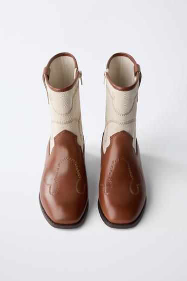 BOTTES COW-BOY - Marron de Zara - Image 4
