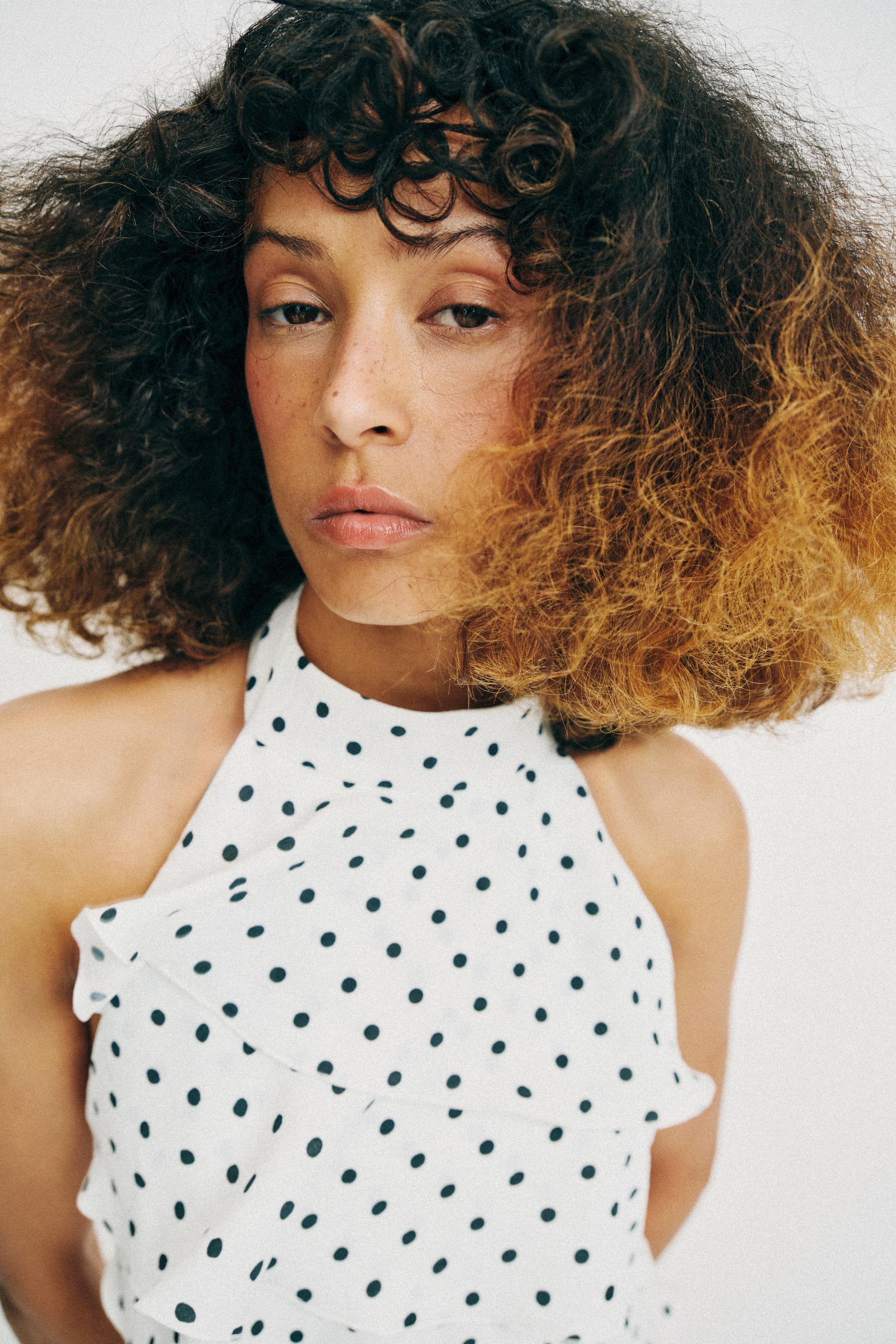 POLKA DOT HALTER TOP - Black / White | ZARA United States