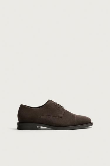 LEATHER DRESS SHOES - Brown by Zara