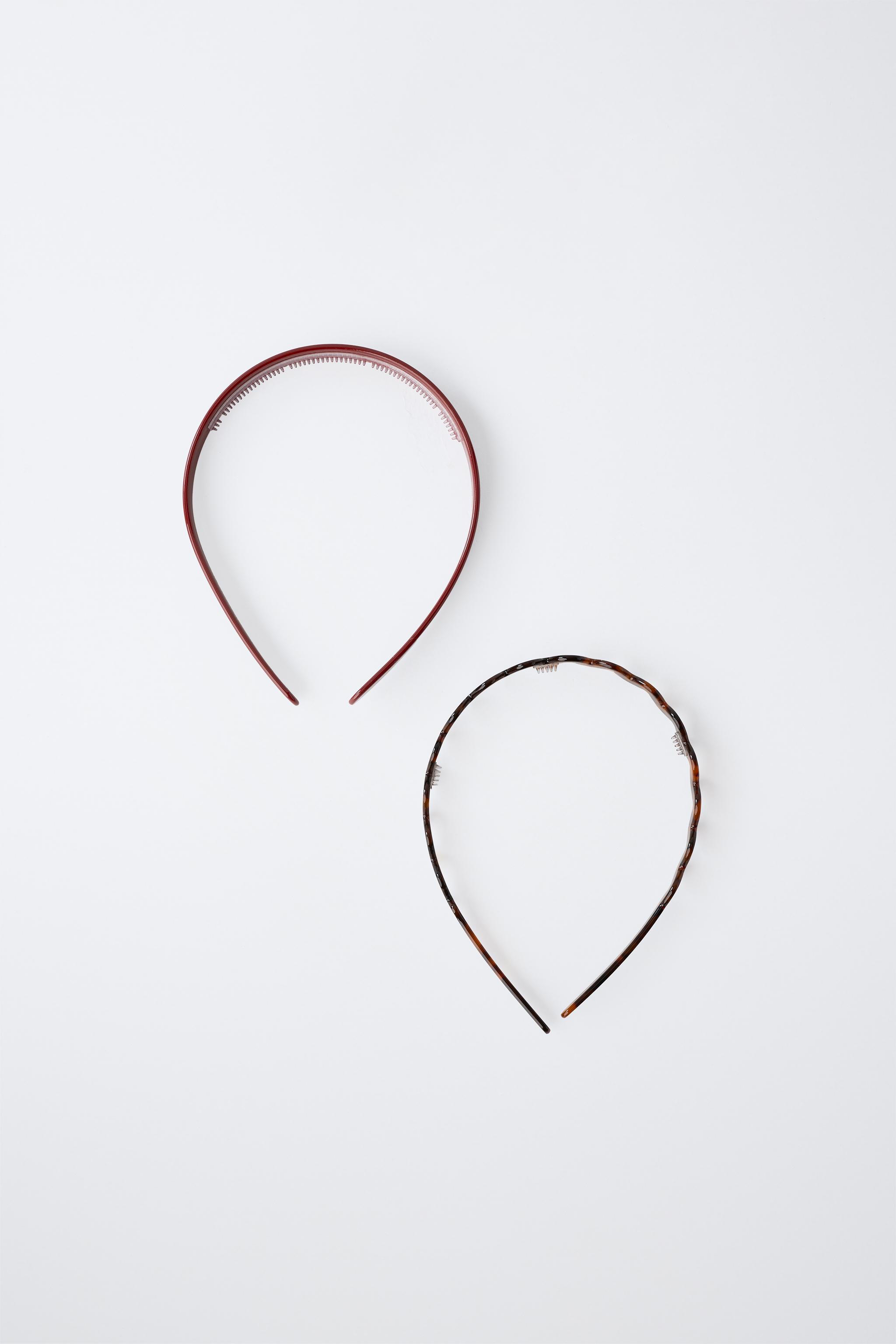 TWO-PACK OF PLAIN AND TORTOISESHELL EFFECT HEADBANDS — Tortoise shell