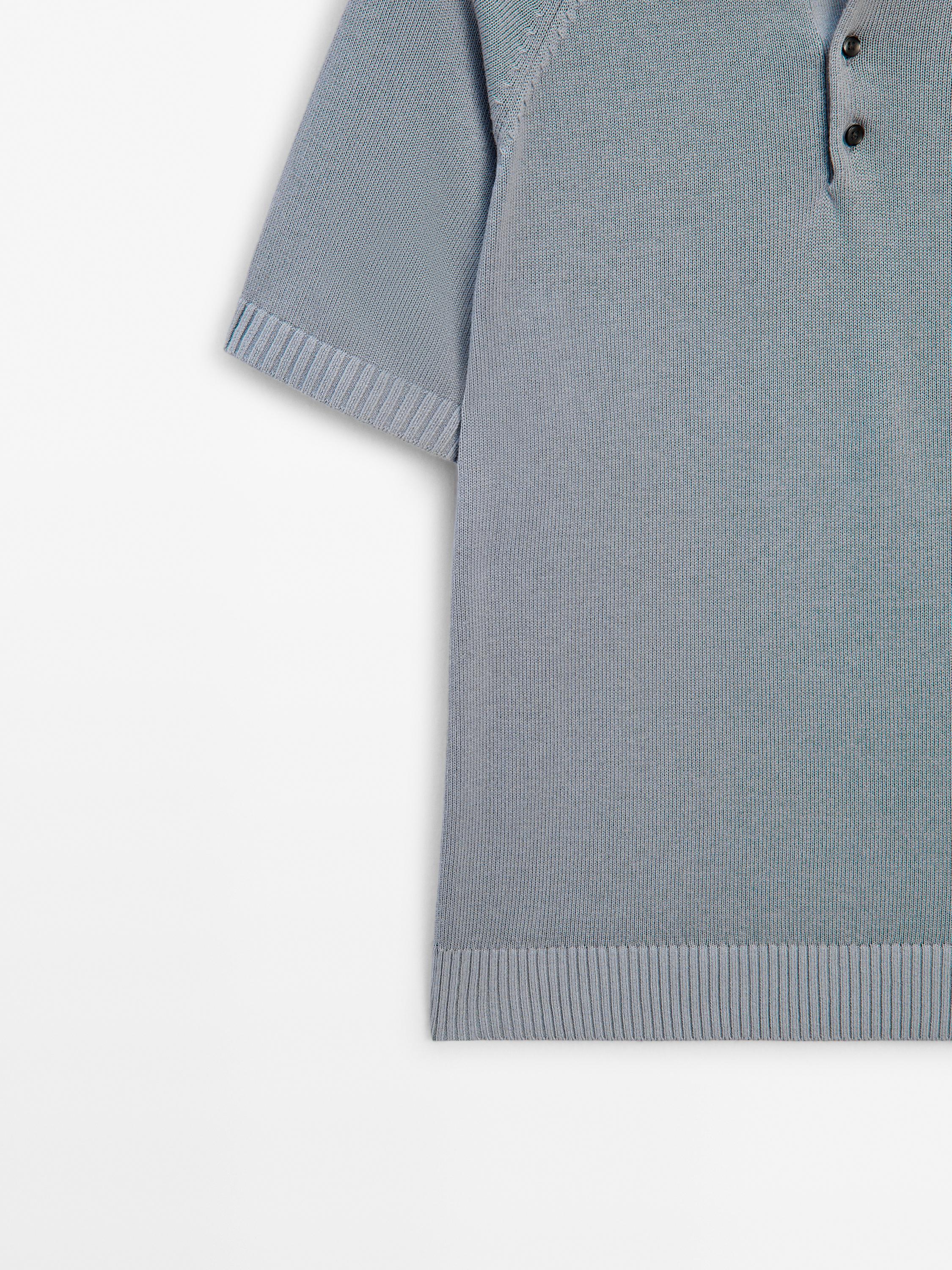 Short sleeve knit polo shirt - Grays | ZARA United States