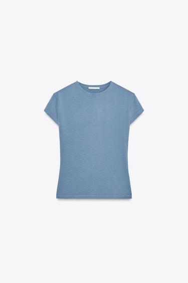 CAMISETA MANGA CORTA - Azul de Zara