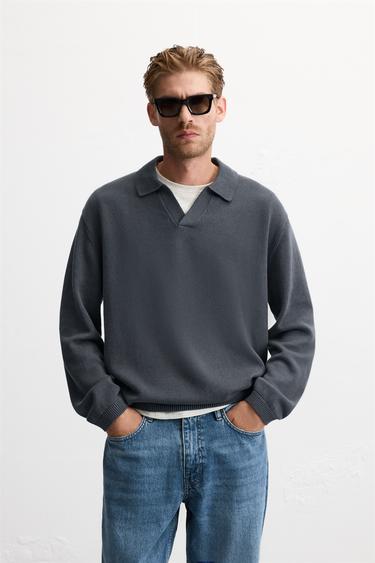 POLO PUNTO ALGODÓN - Gris antracita de Zara