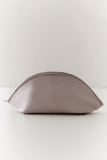 SATEEN CRESCENT MOON WASH BAG - Toasted Brown by Zara