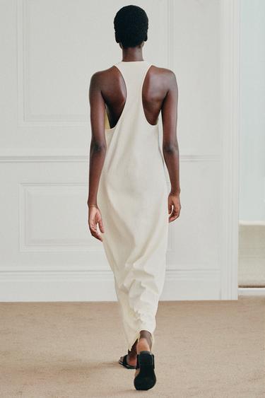 ROBE LONGUE EN COTON - Écru de Zara - Image 2