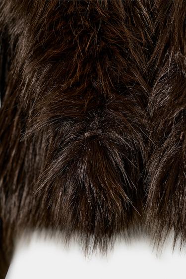 MANTEAU COURT EFFET FOURRURE - Marron de Zara - Image 6