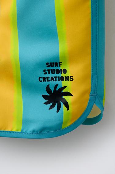 3-6 ANS/ SHORT DE BAIN À RAYURES - Turquoise de Zara - Image 3