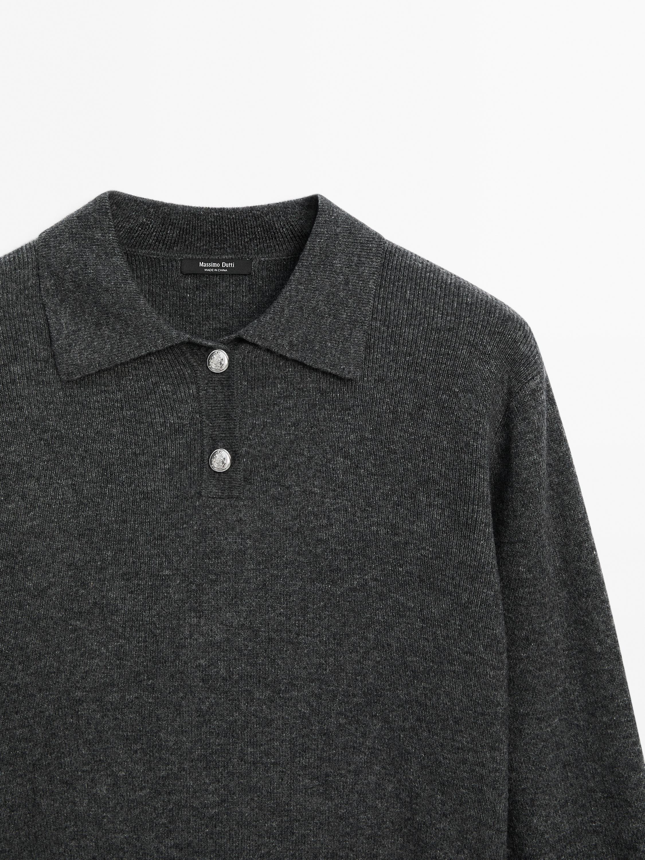 Long-Sleeve Polo Sweater | Dark Grey | Jack & Jones®