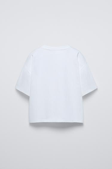 T-SHIRT FLEUR ORGANZA - Blanc de Zara - Image 1