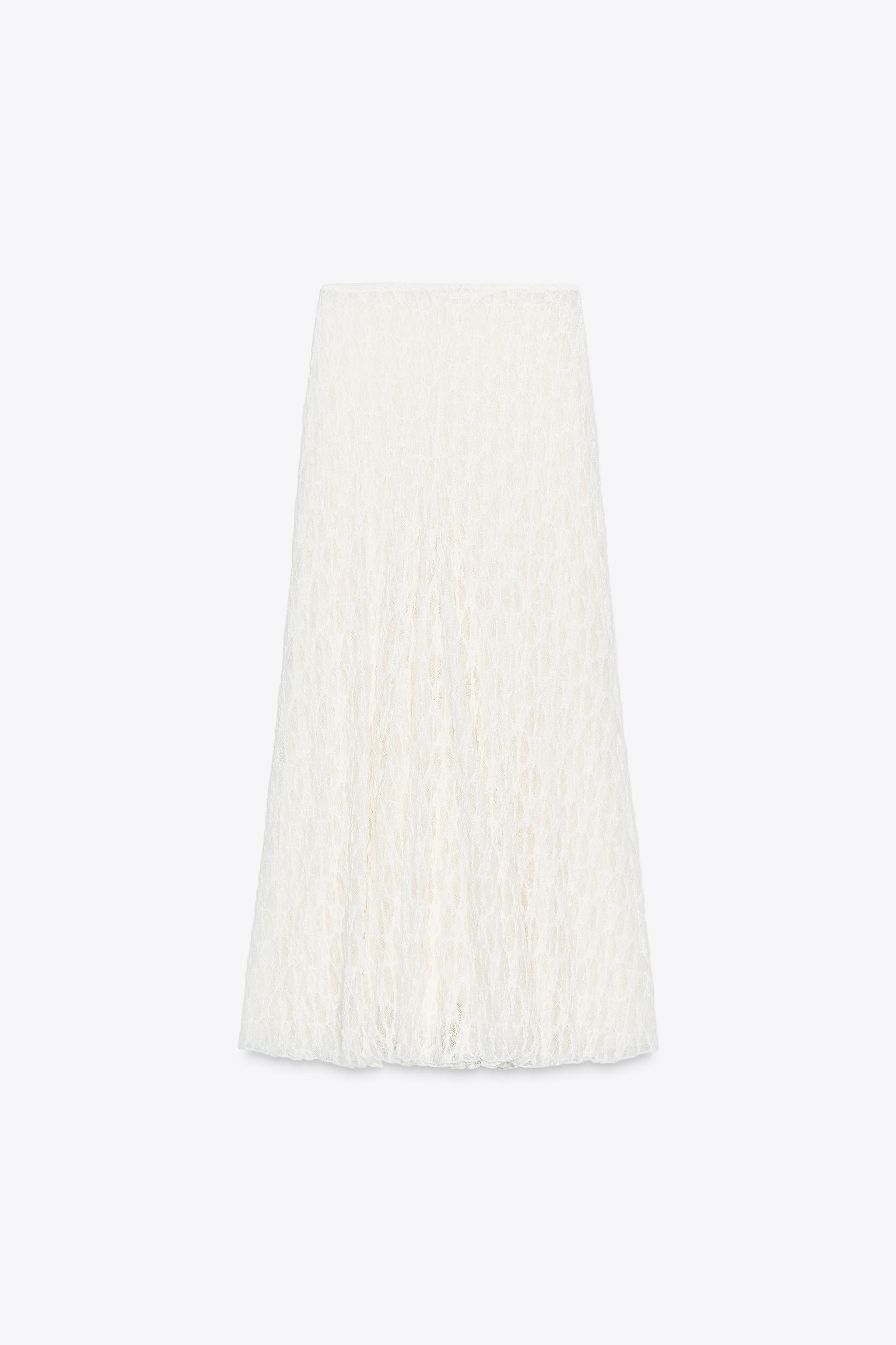 JUPE LONGUE ÉVASÉE EN DENTELLE