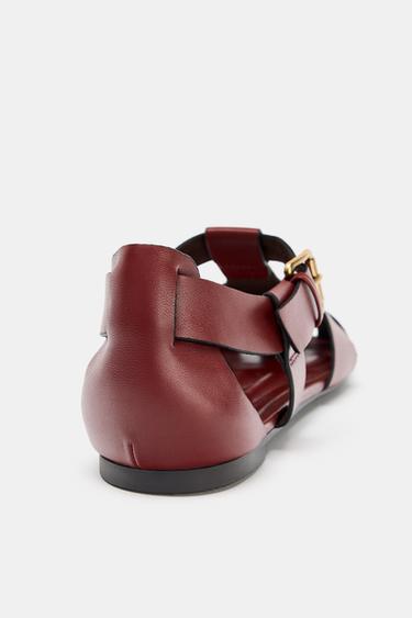CHAUSSURES STYLE PLAGE PLATES - Rouge de Zara - Image 4