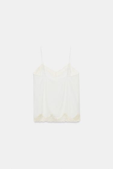 TOP STYLE LINGERIE EN DENTELLE ZW COLLECTION - Blanc cassé de Zara - Image 7
