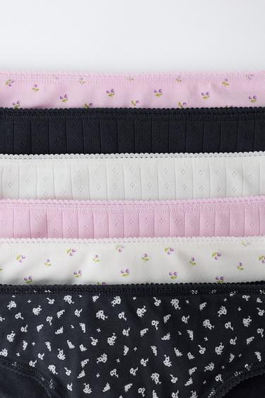 AGES 6-14 / 6-PACK POINTELLE AND FLORAL UNDERWEAR — Multicolored 2