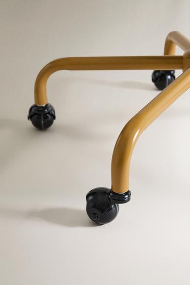 KIDS' METAL DESK CHAIR WITH WHEELS - Mustard by Zara - Image 2