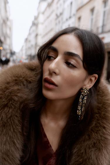 Zara LONG SHINY EARRINGS - Golden