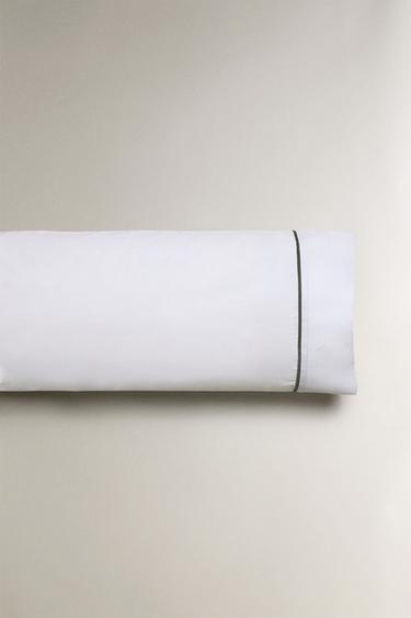 PILLOWCASE WITH PIQUÉ PIPING - Dark grey by Zara - Image 3