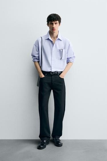 OXFORD-SKJORTE MED OVERSIZE-PASFORM - lys blå fra Zara