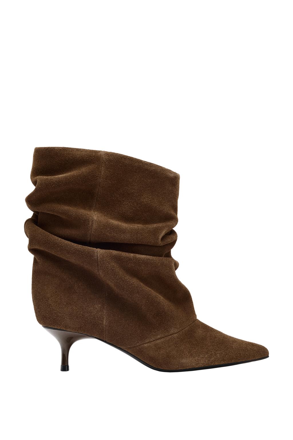 RUCHED SPLIT LEATHER ANKLE BOOTS - image 3