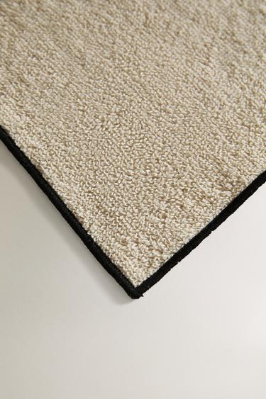 OVERLOCK COTTON BATH TOWEL - Sand / Black by Zara - Image 2