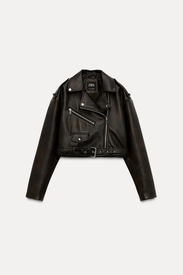 Biker Veste Cuir Zara Biker Jacket Perfecto Simili Cuir Femme Zara
