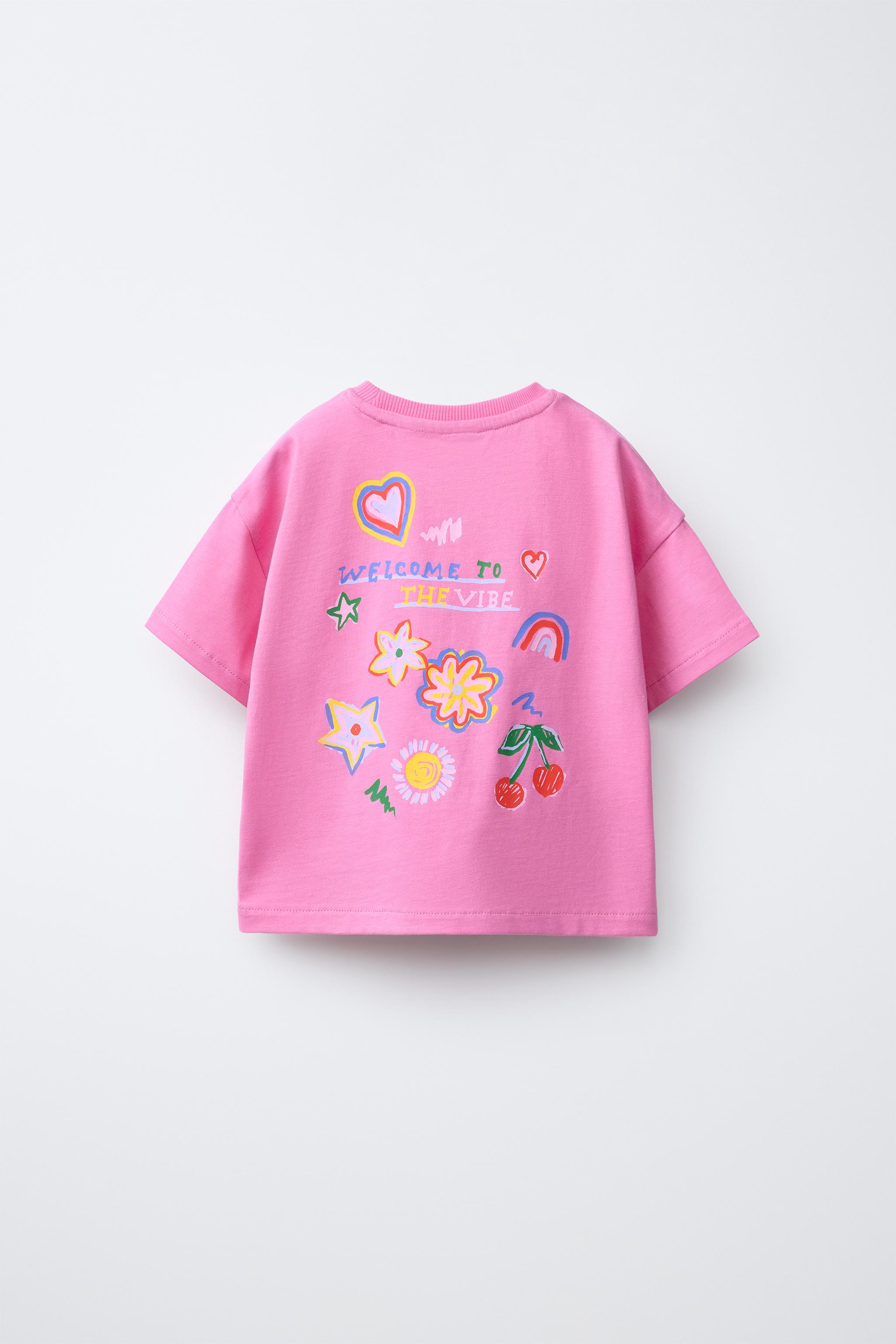TEXT PRINT T-SHIRT — Dark pink (alternate view)