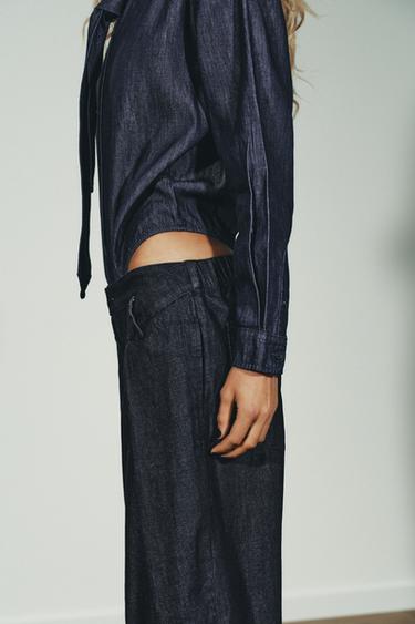 BODY CRAVATE EN JEAN TRF - Indigo foncé de Zara - Image 2