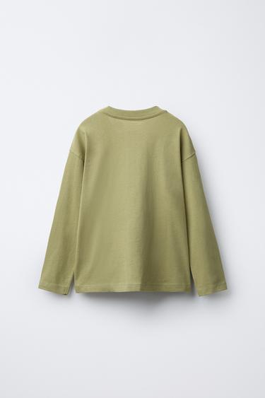 T-SHIRT BASIQUE MEDIUM WEIGHT - Kaki de Zara - Image 1