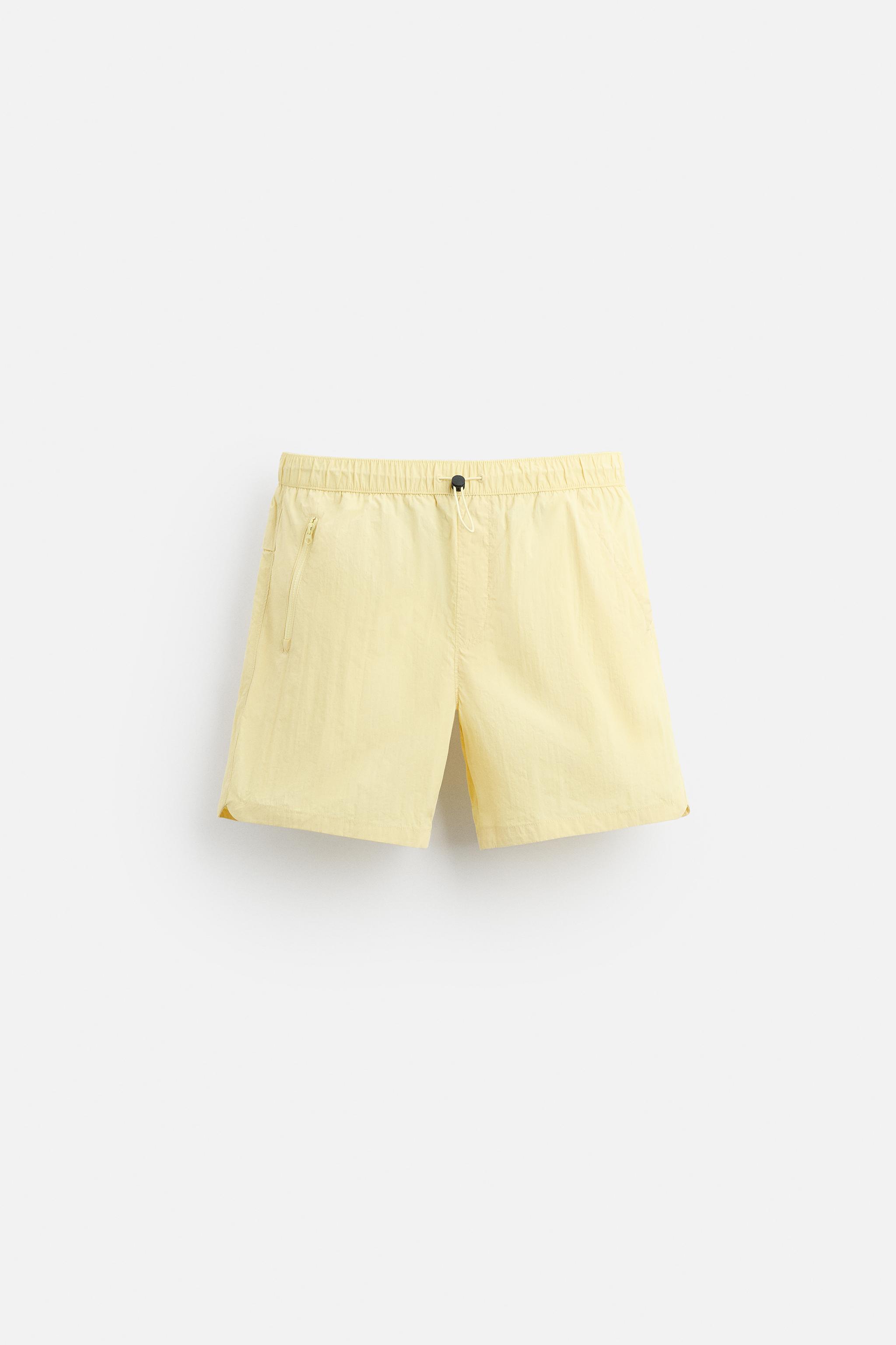 MAILLOT DE BAIN CLASSIQUE A TEXTURE Jaune pastel ZARA France