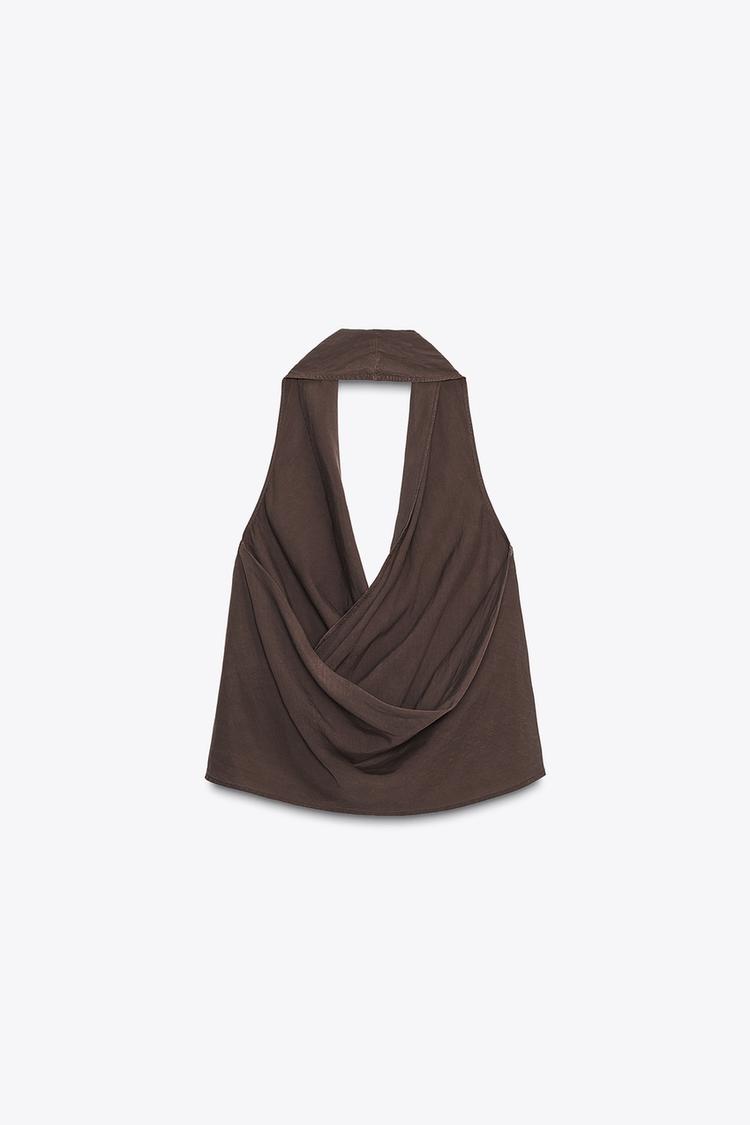 DRAPED HALTER TOP