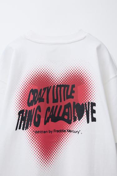 T-SHIRT INSCRIPTION « CRAZY LITTLE THING CALLED LOVE » © FREDDIE MERCURY - Blanc de Zara - Image 2
