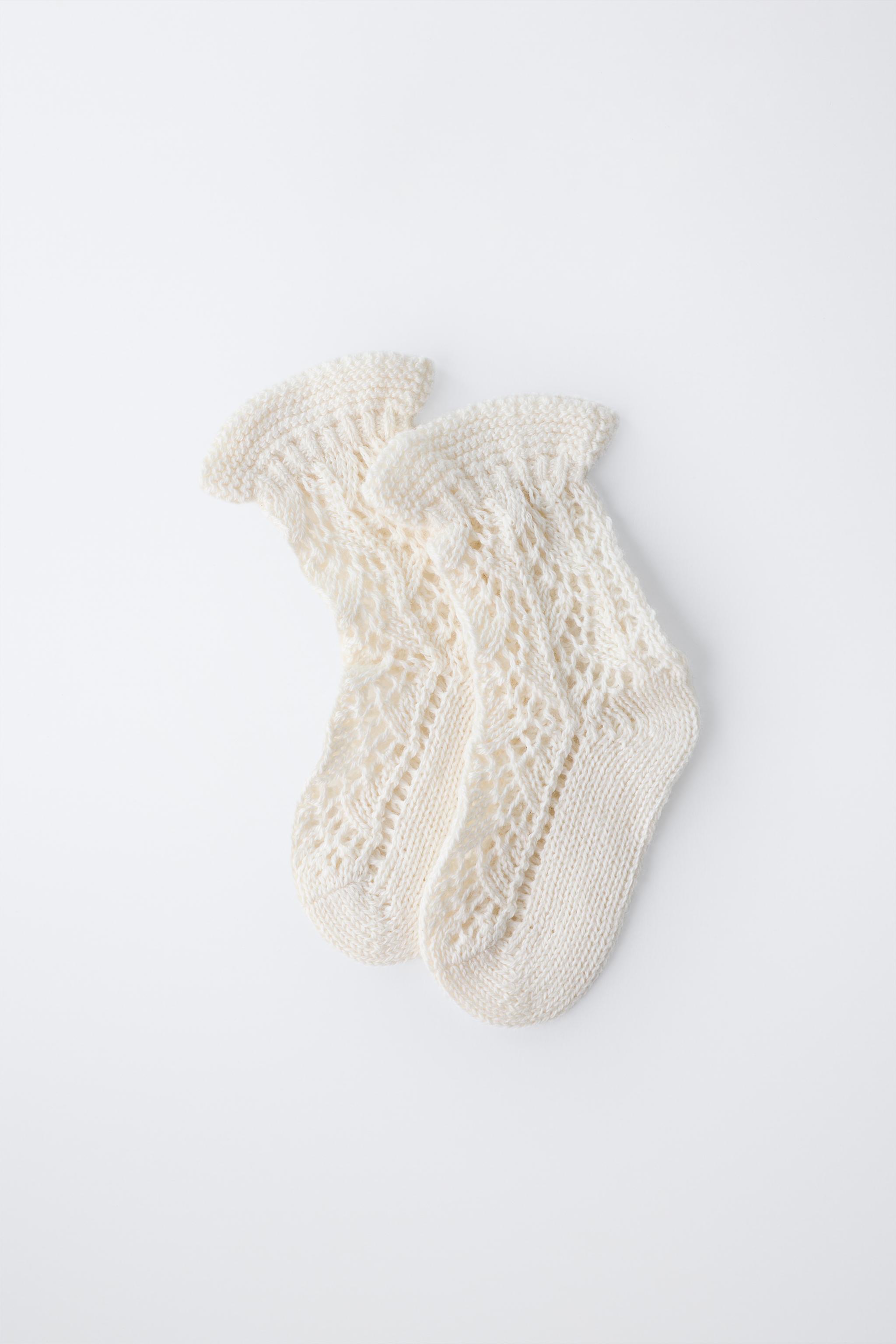 CHAUSSETTES AJOURÉES EN COTON ET SOIE