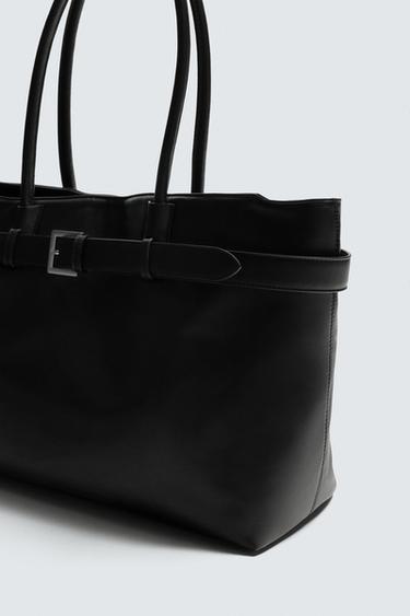 BELTED TOTE BAG - Black by Zara - Image 4