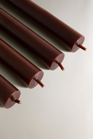 LOT DE 4 BOUGIES DÉCORATIVES ALLONGÉES - Marron foncé de Zara - Image 2