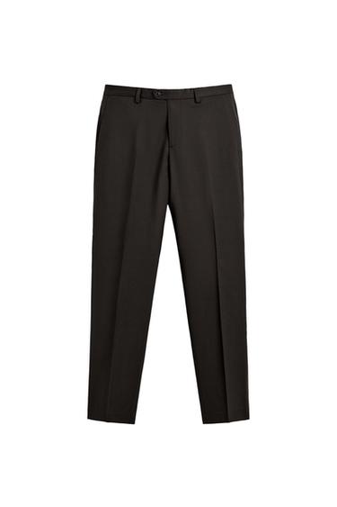 CALÇA DE TERNO 100% LÃ - Marrom da Zara