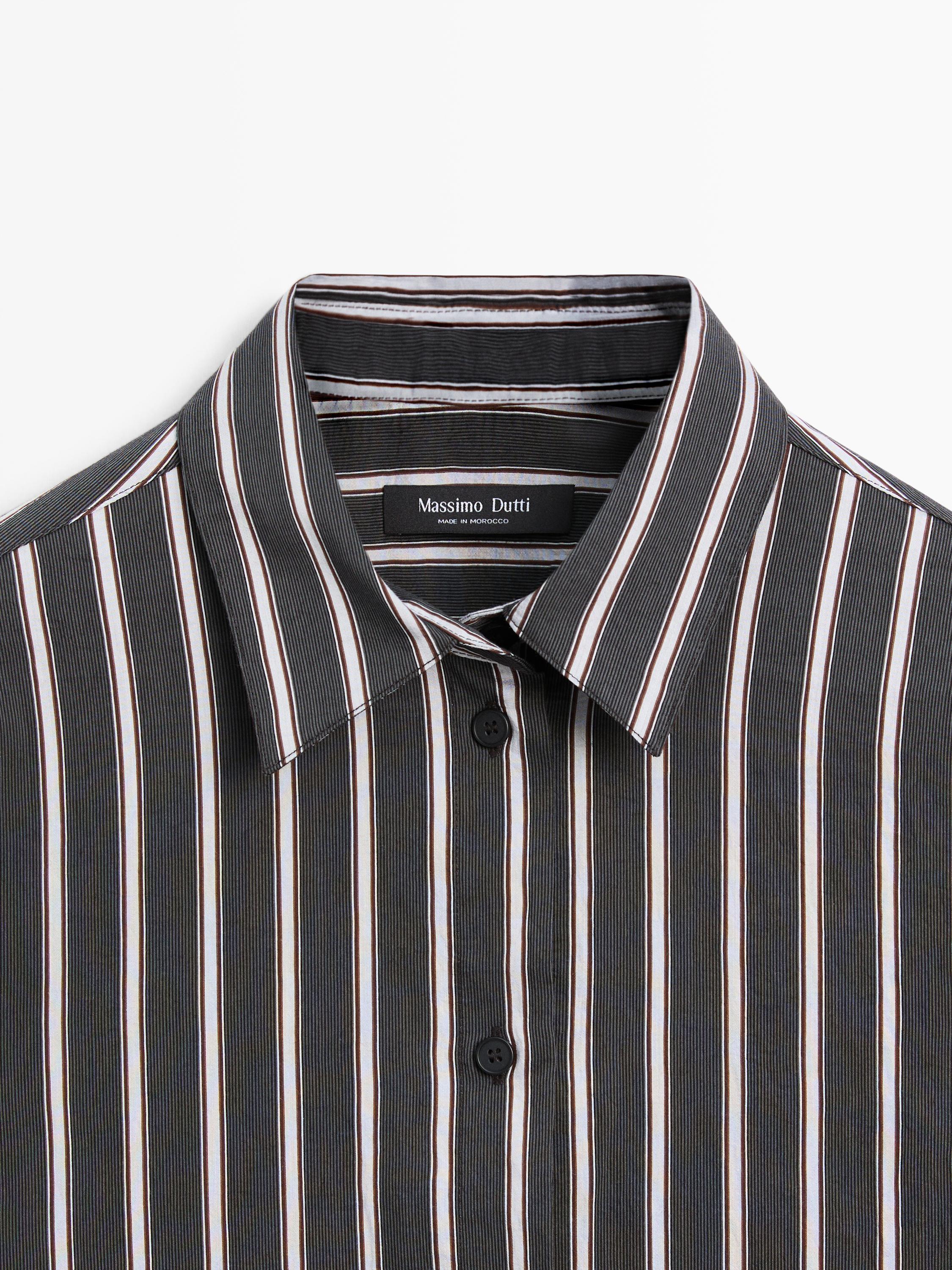 Striped loose-fitting shirt