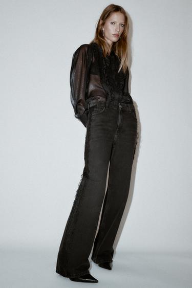 Z1975 REGULAR FIT HIGH-WAIST JEANS - Black by Zara