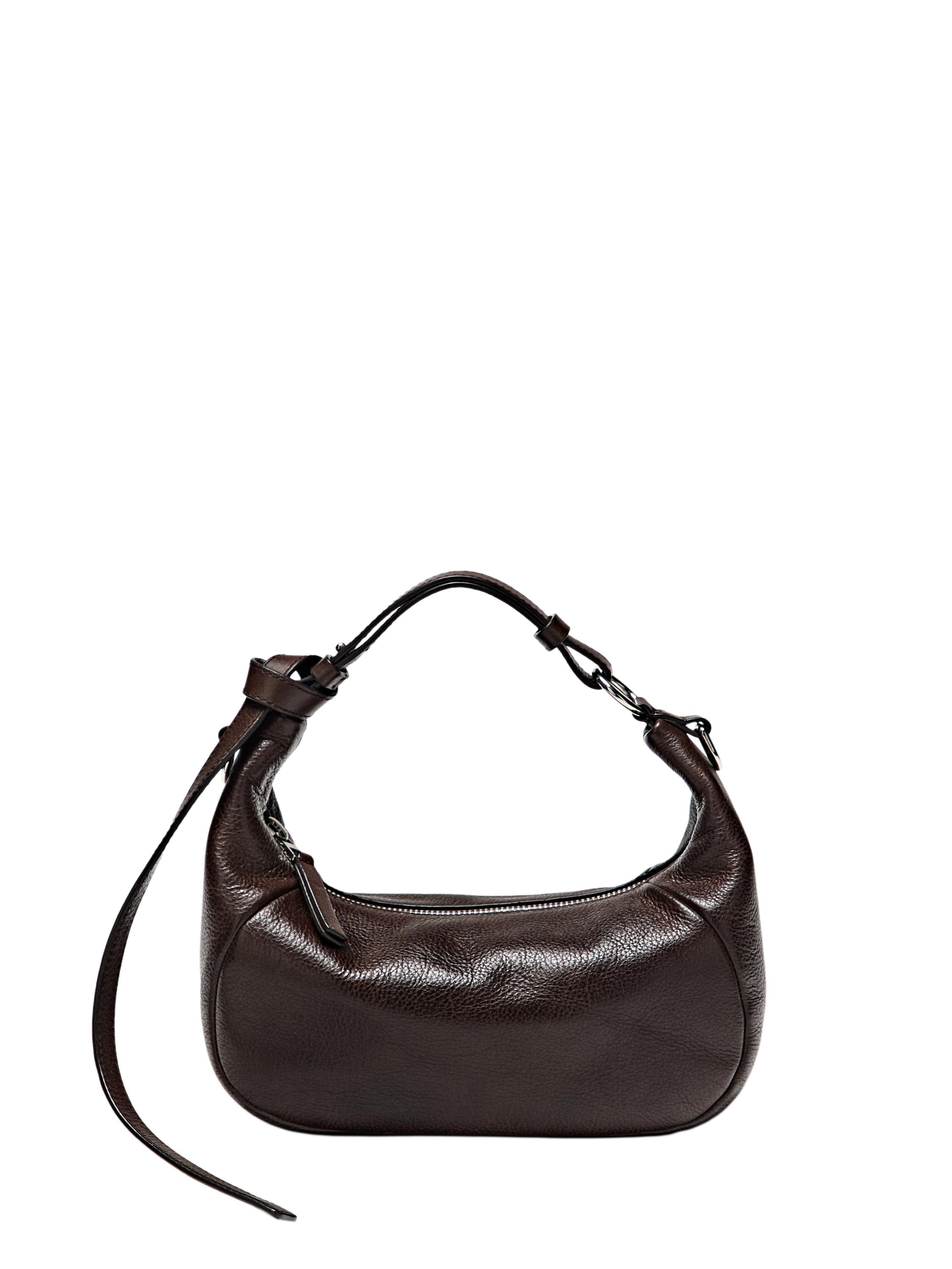 Nappa leather bag with metal buckle