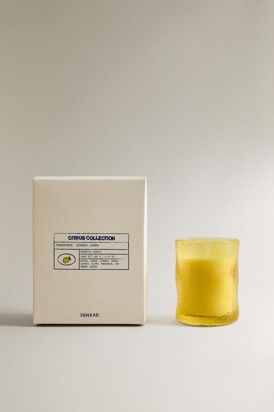 (155 G) GINGER LEMON SCENTED CANDLE - Pastel yellow by Zara - Image 0