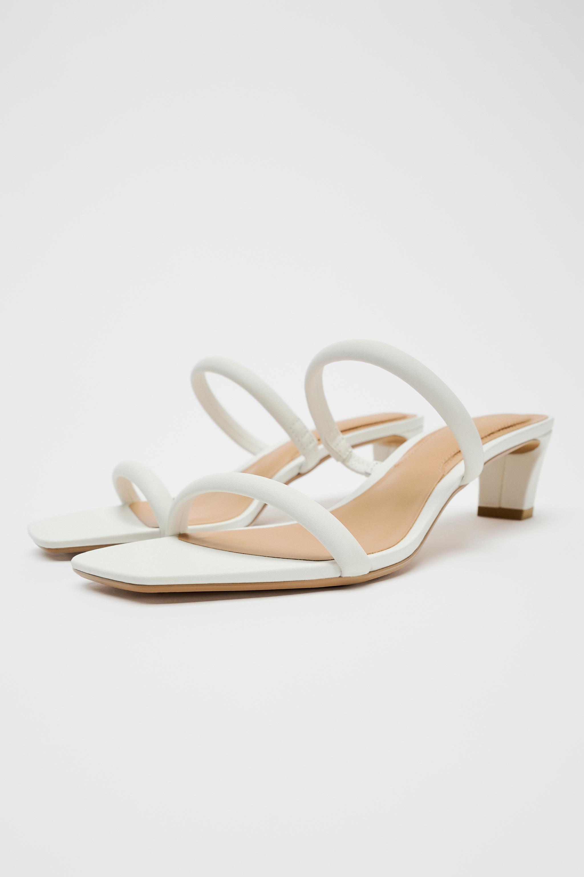 Zara white heeled sandals new arrivals