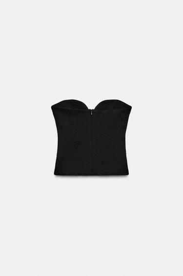 TOP DÉCOLLETÉ EN CŒUR - Noir de Zara - Image 5