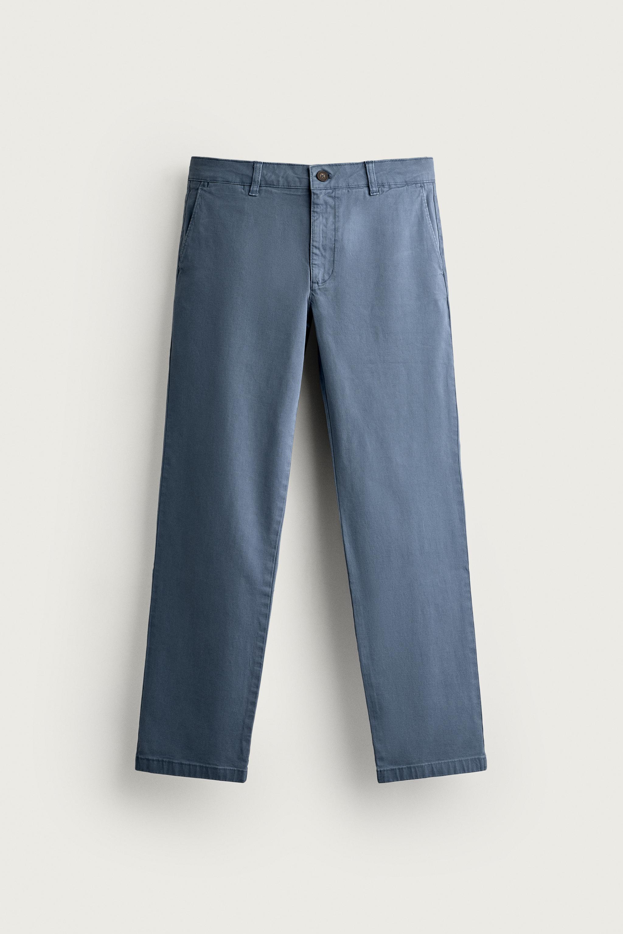 SLIM FIT CHINO PANTS — Blue